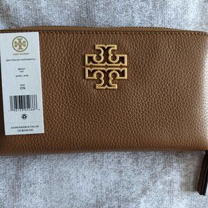 Tory Burch Britten Zip Continental Wallet Bark
